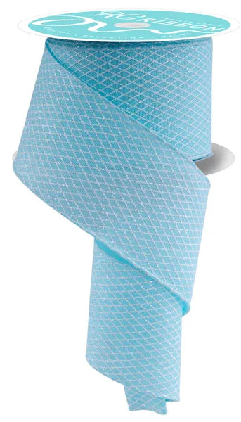 2.5inx10yd Mini Harlequin ICE BLUE/WHITE