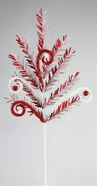 EVENT HERE 26in Glitter Curl Spray RED/WHITE Craig Bachman