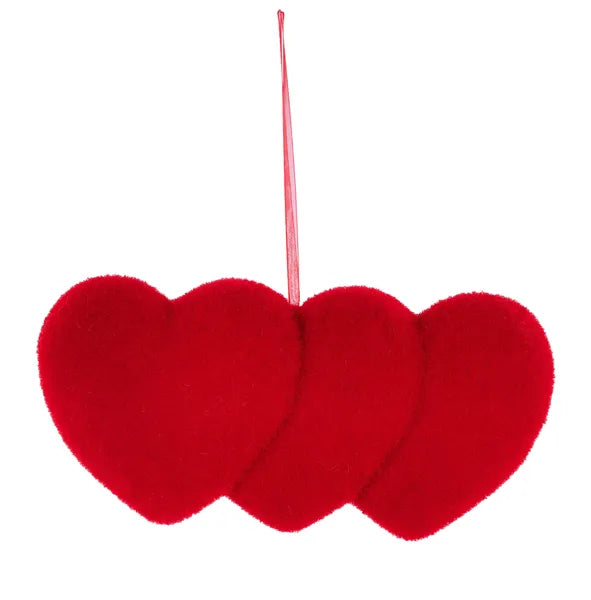 12inx5in Red Triple Heart Hanger
