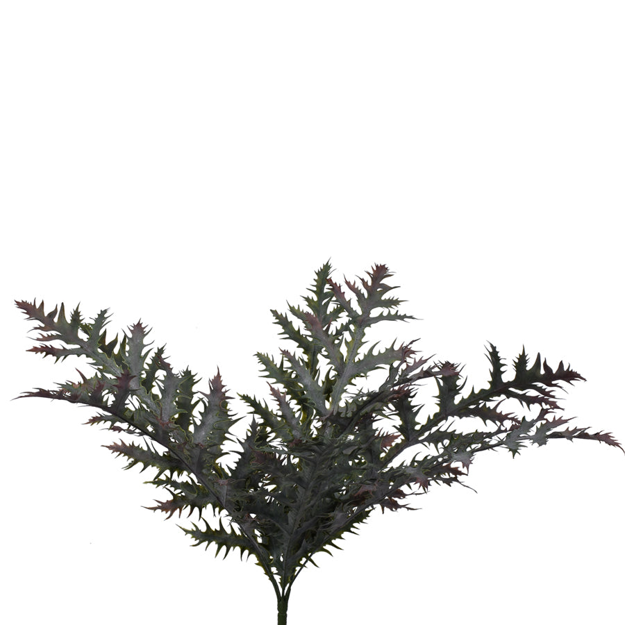 22in Red-Tinge Dark Jagged Green Fern x9 - Premium Artificial Greenery for Wreaths, Arrangements & Home Decor