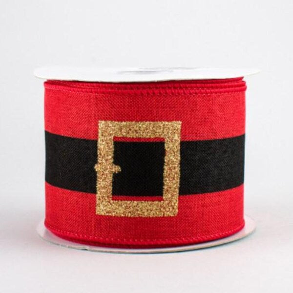 2.5inx10yd Santa Belt on Royal Ribbon
