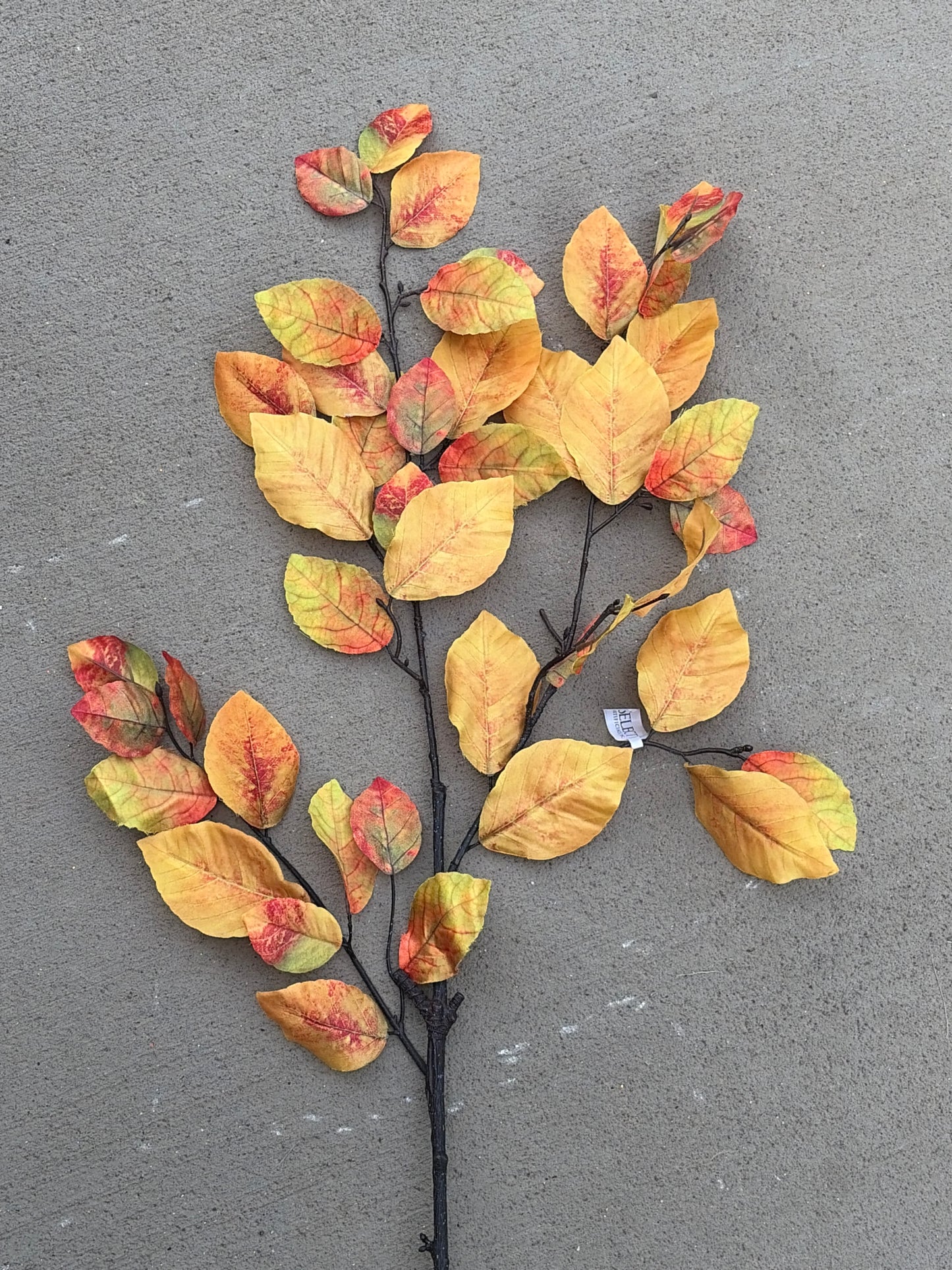 35in Orange Yellow Beech Spray - Premium Greenery for Wreaths, Arrangements and Home Decor