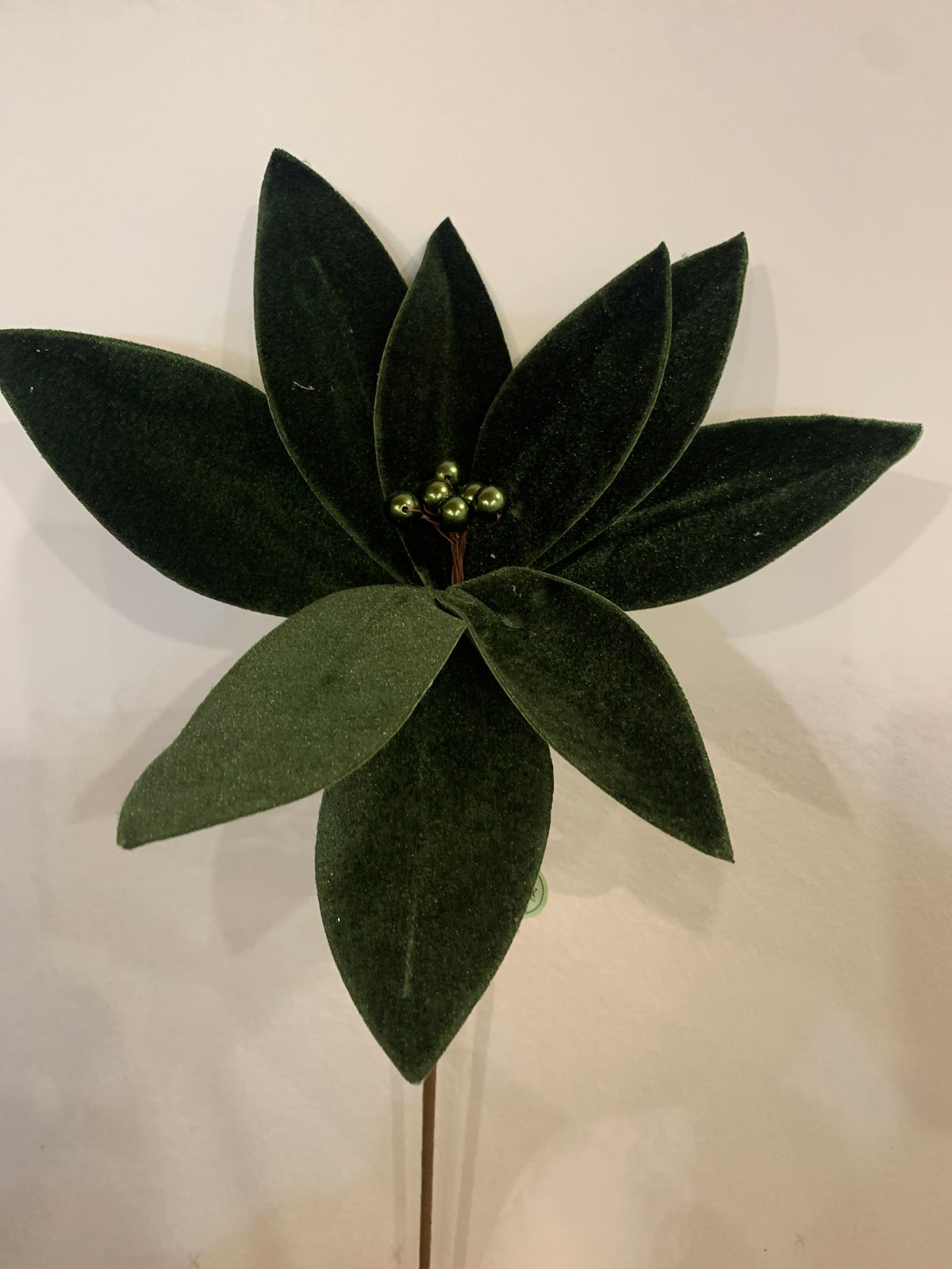 24in Velvet Poinsettia EMERALD Regency