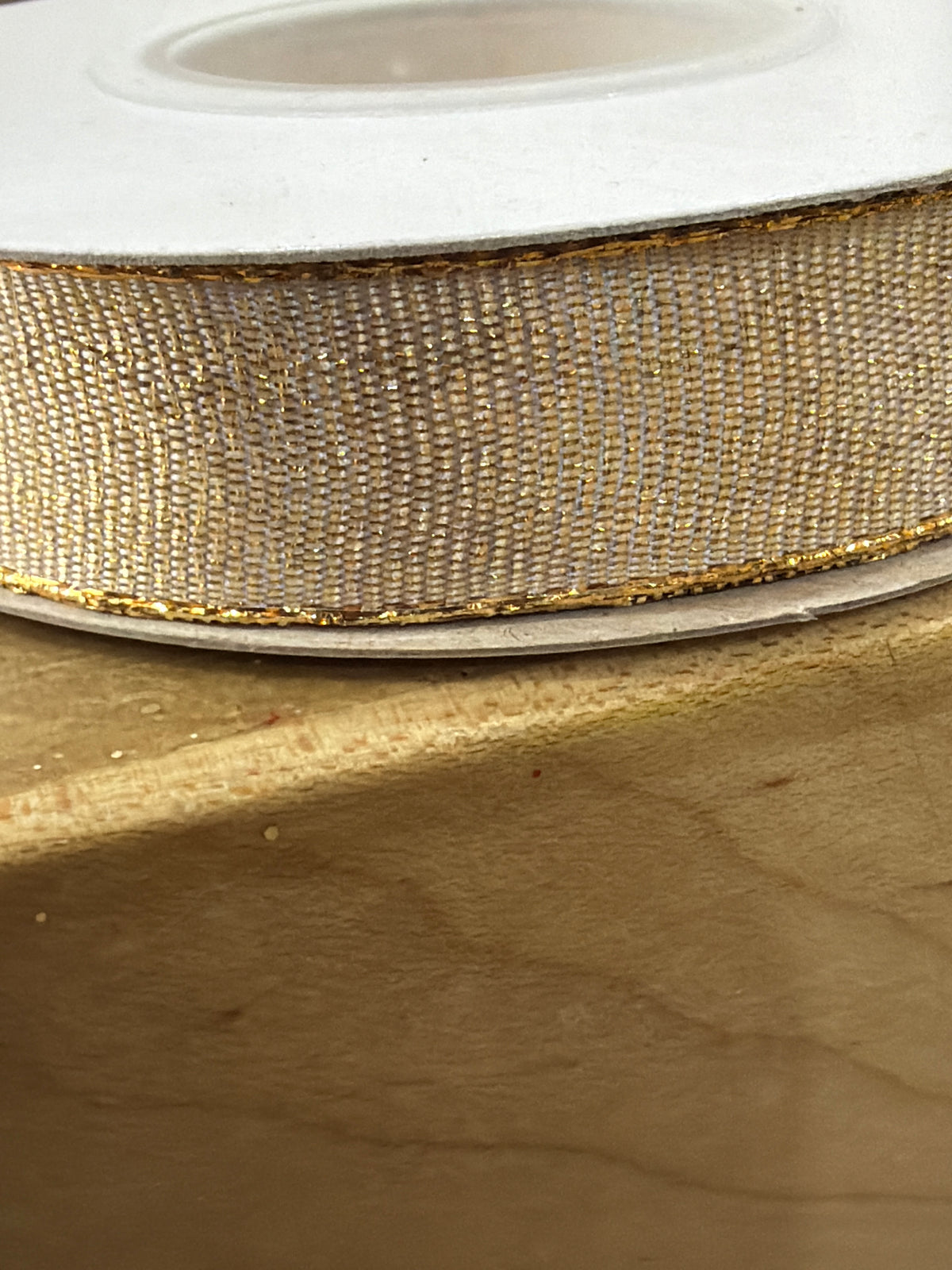 5/8inx10yd Gold Glimmer Wire-Edge Ribbon Brian Lane Designs