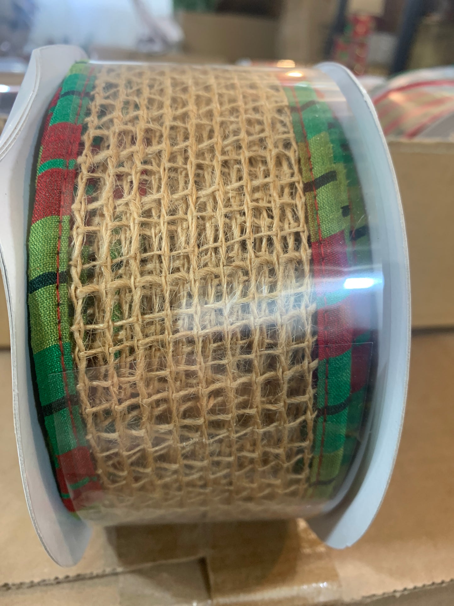 2.5inx10yd Box Net Jute NAT/Red/Green/Lime