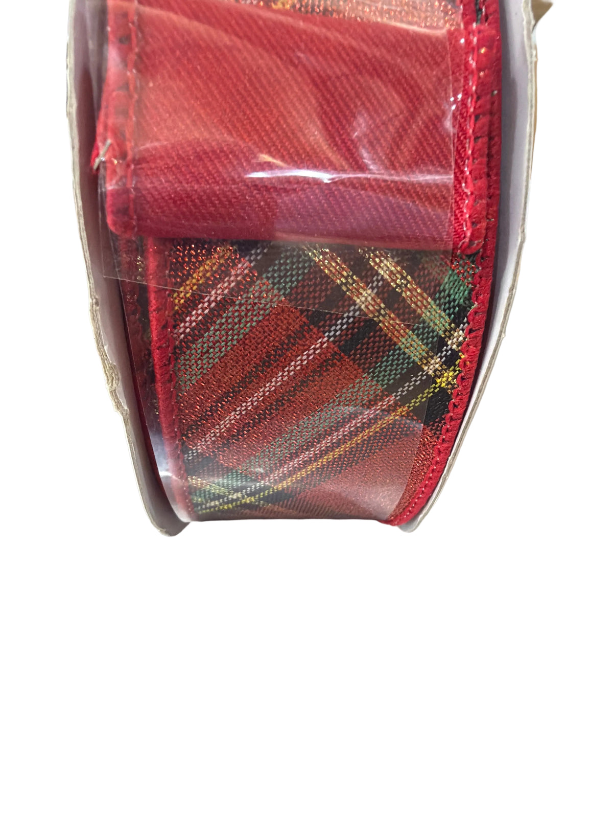 1.5" x 10yd Met Plaid/Diagonal Fused Back Christmas Ribbon Craig Bachman