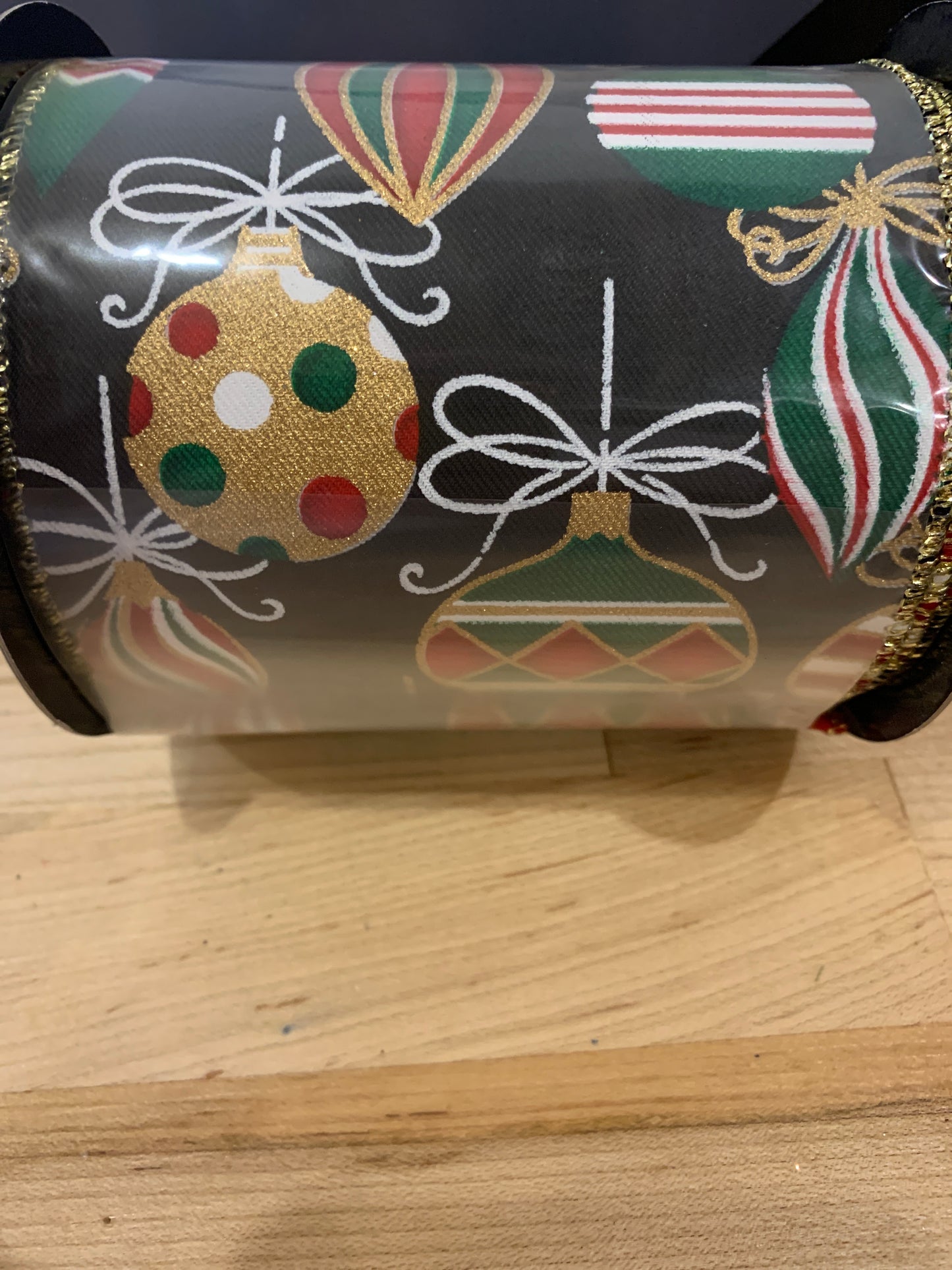 4in Ornaments on BLACK (RD/GN/GO) DStevens