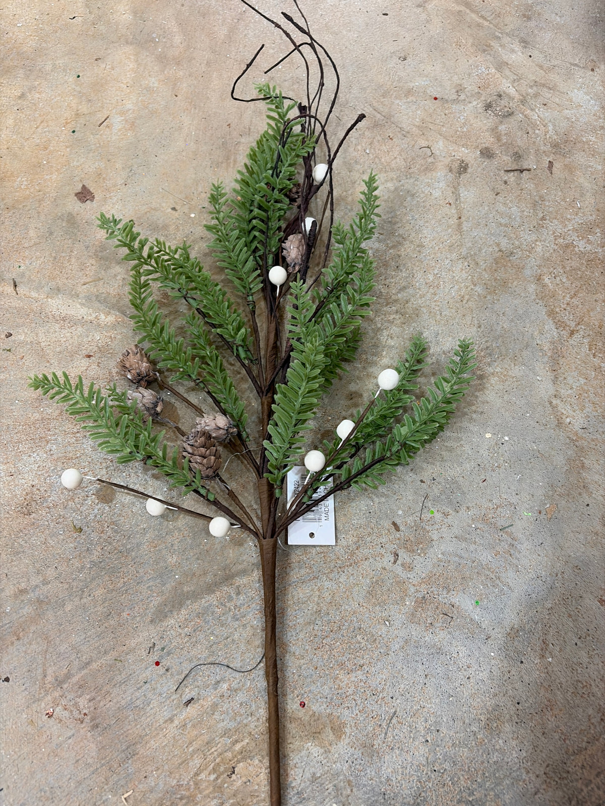 23in Fir Cones Berry Spray - Premium Greenery for Wreaths, Arrangments and Home Decor Craig Bachman