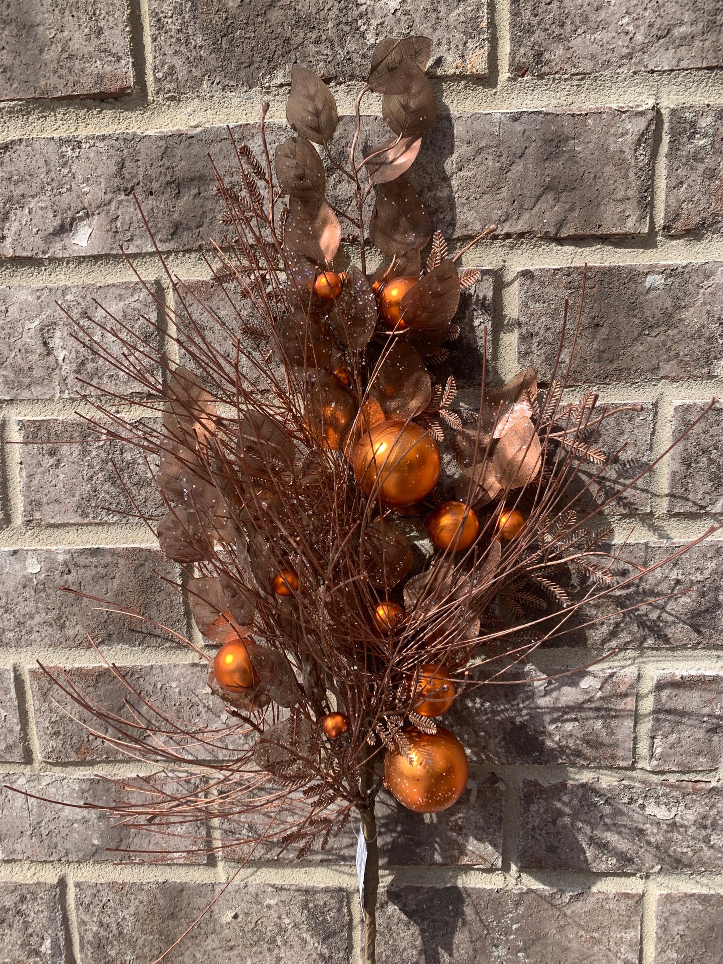 34in Metallic Ball & Leaf COPPER Golden Bell