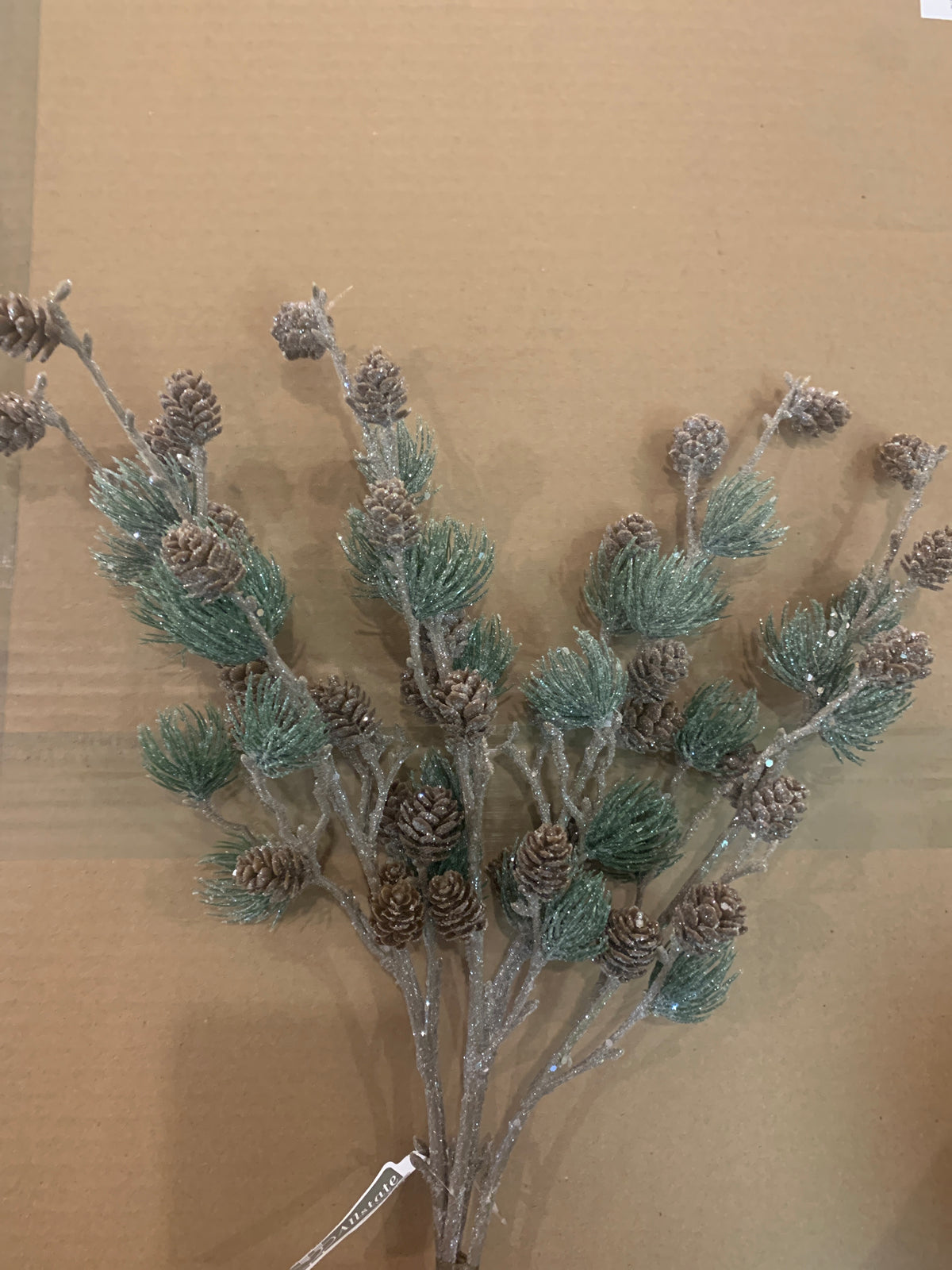 17in Glitter Pine and Cone Bush Allstate