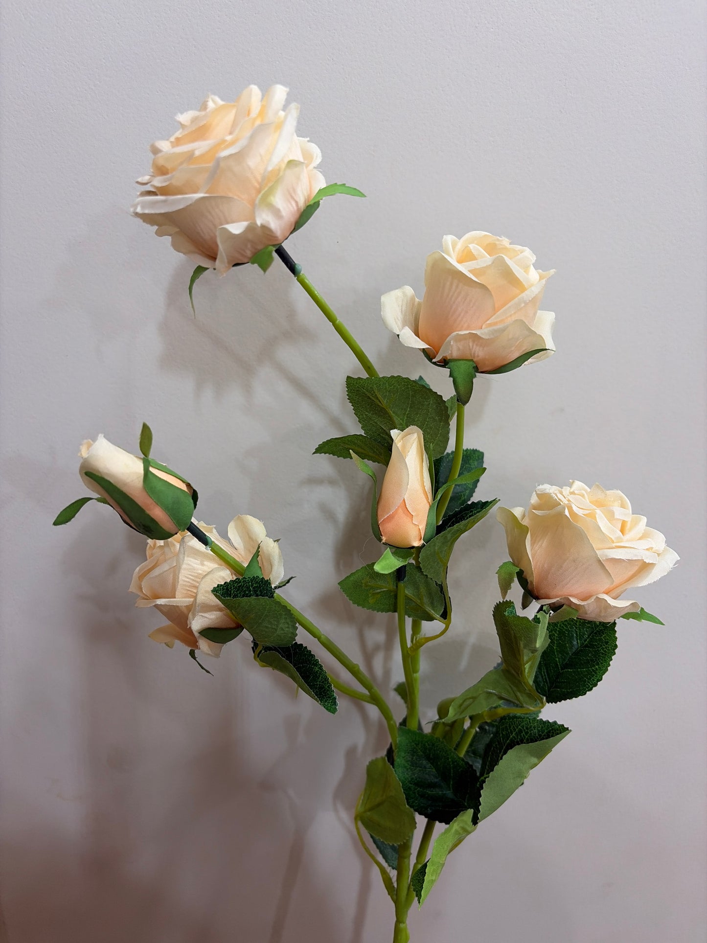 27in Cream Roses and Buds - Premium Florals for Wreaths and Home Decor