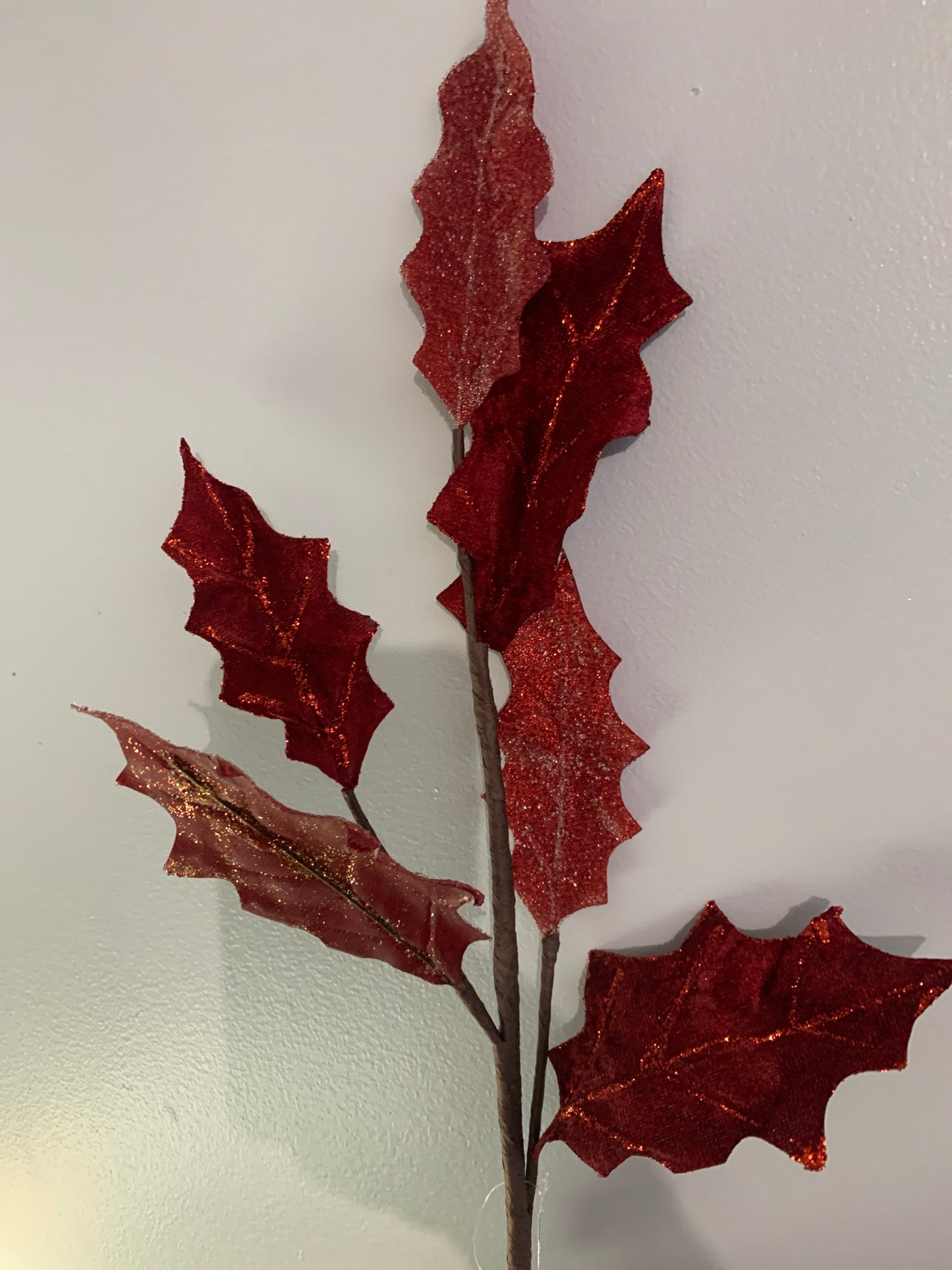 Burgundy Glitter Holly