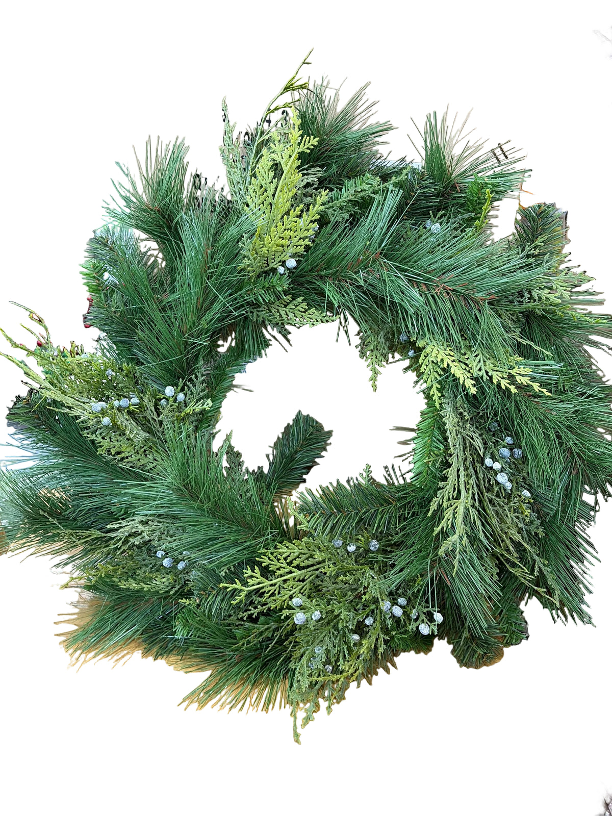 24in Pine Cedar Juniper Mix Wreath Frame - Premium Base for Wreaths Essentials