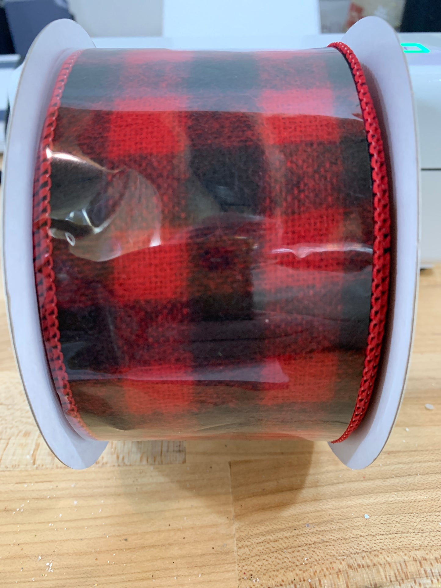 2.5 inch X 10 yard Fuzzy Flannel RED Check