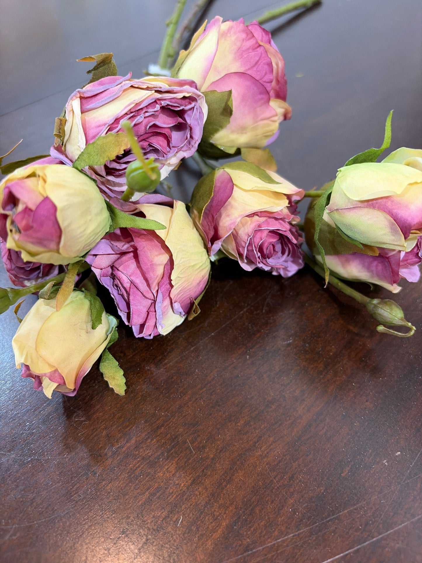 16in Purple Mauve Dried Rose Bundle x3