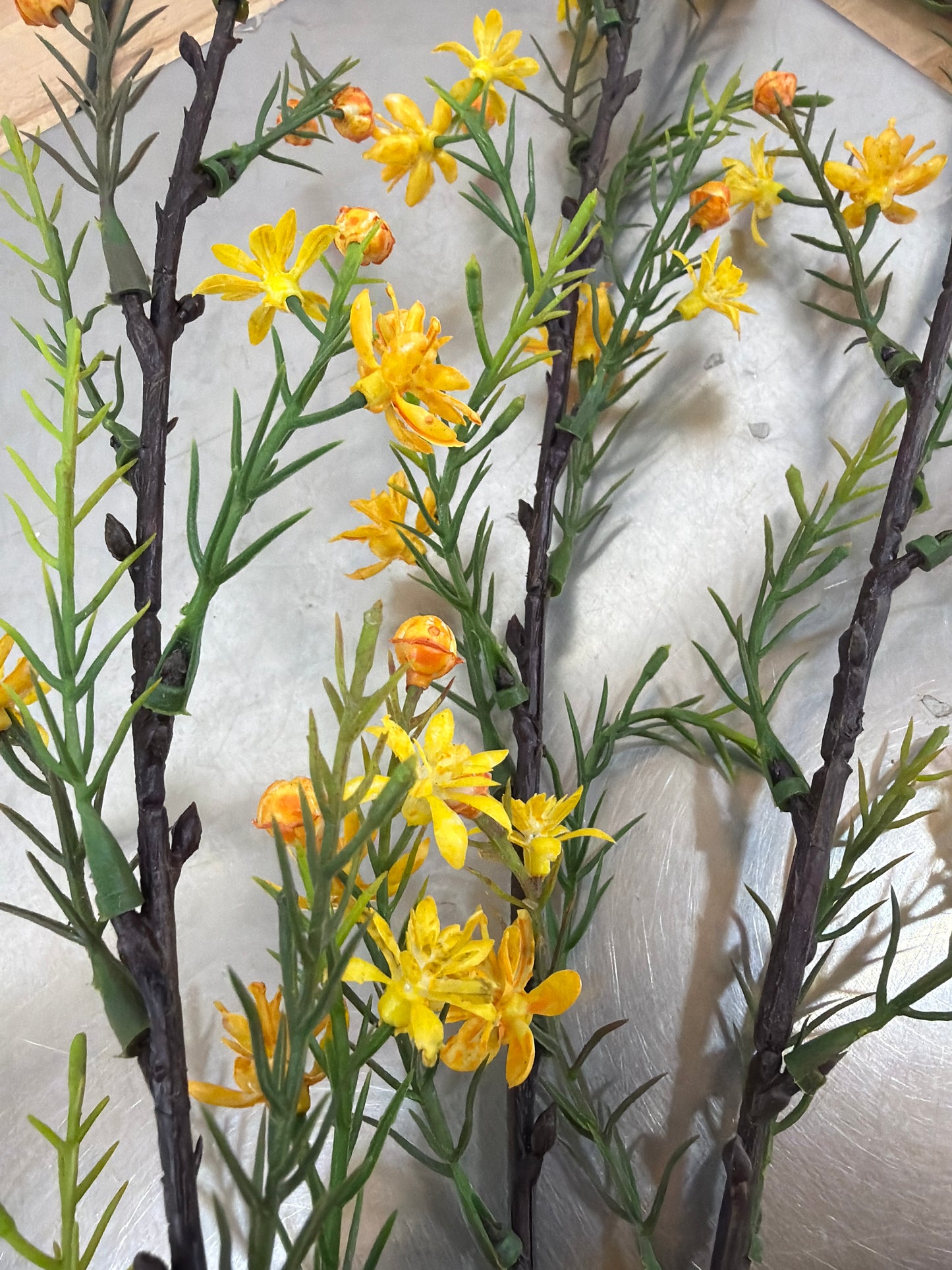 32in Yellow Mini Blossom Spray - Premium Florals for Wreaths, Arrangements and Home Decor