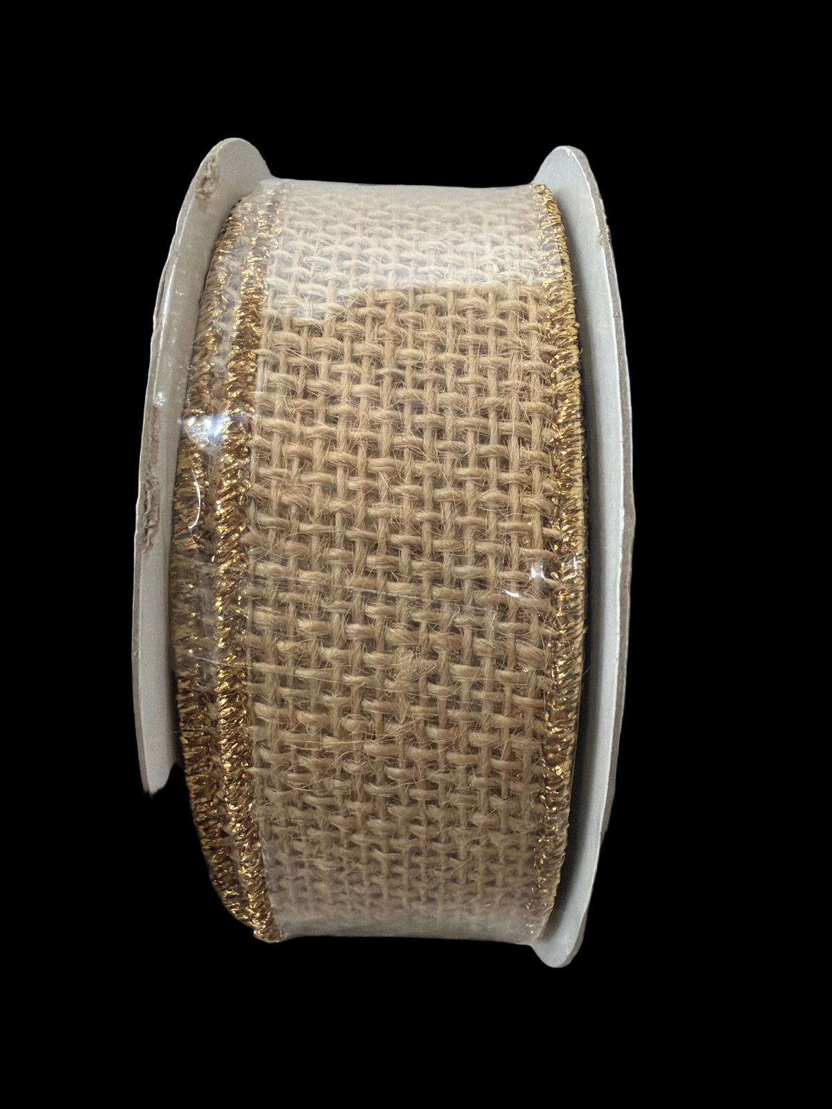 Natural w/Gold Edge Burlap Ribbon – 1⅜" x 10 Yards | Rustic Faux Burlap Ribbon for Wreaths, Bows & Floral Designs Reliant Ribbon