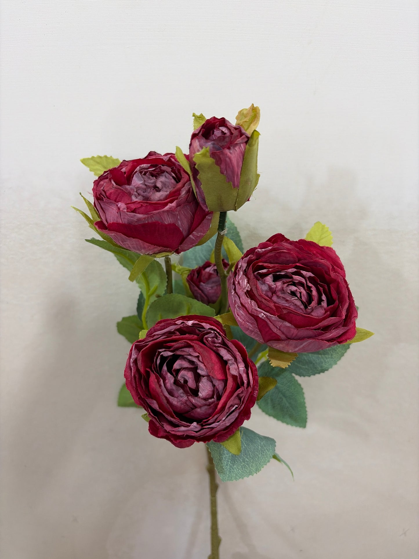 21in Dried Red Flame Rose x5 - Premium Artificial Flower for Wreaths, Arrangements & Home Decor