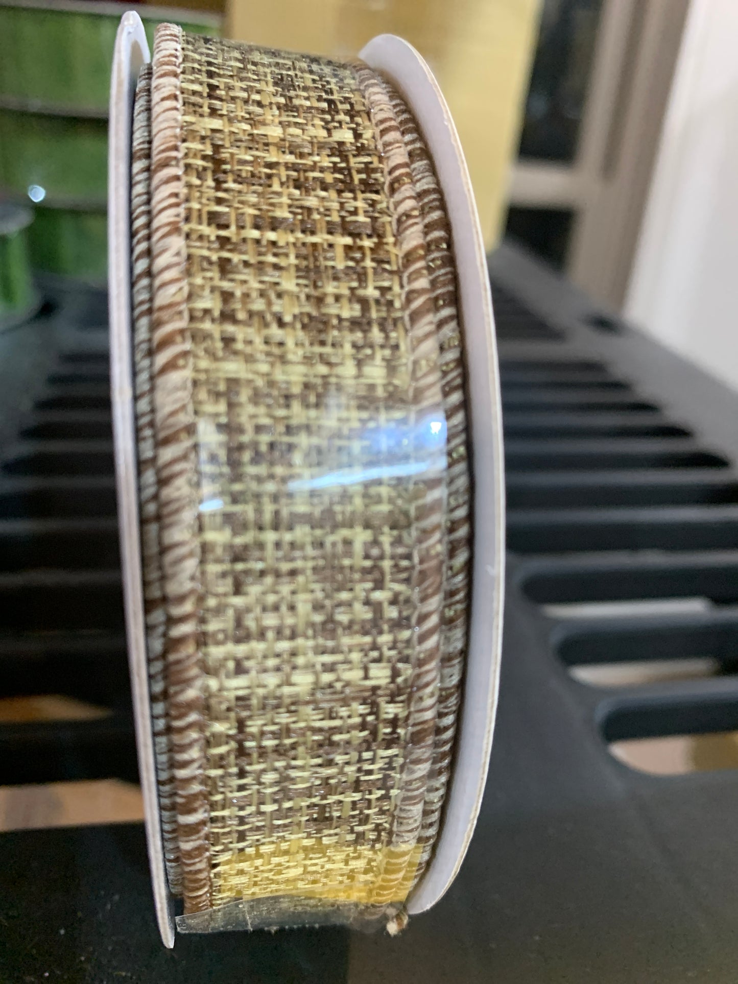 7/8inx10yd Cross Check BROWN/NATURAL