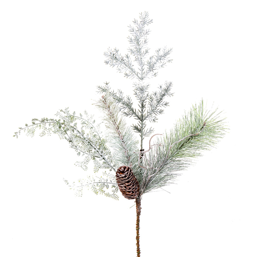 20in Mix Evergreen Snowfall Pick - Premium Greenery for Wreaths, Arrangments and Home Decor (Copy) CRI