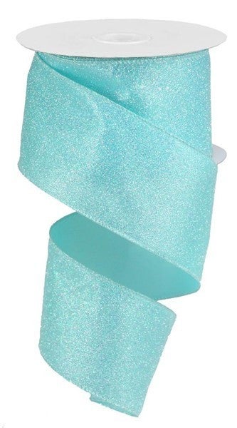 2.5 inch X 10 yard Irid Glitter Satin BLUE