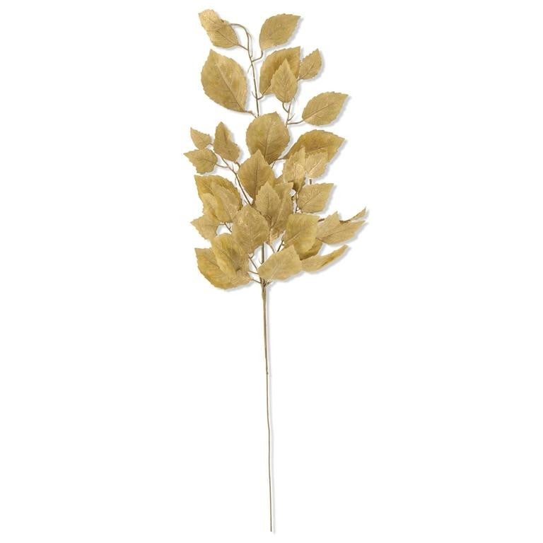 32" Birch Leaf Spray Gold Dusted