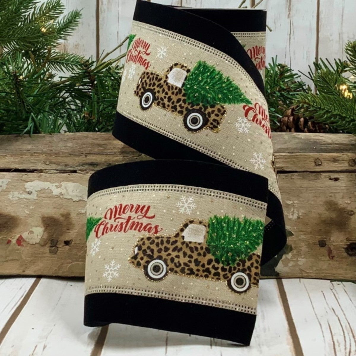 4inx10yd Linen Leopard Truck Natural, Black Edge DStevens