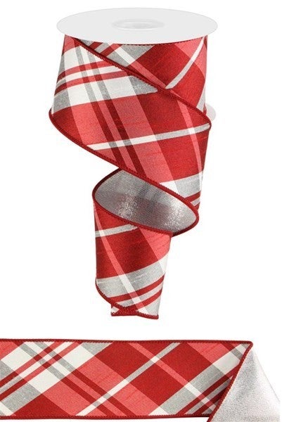 2.5inx10yd Diagonal Plaid/Met Fused