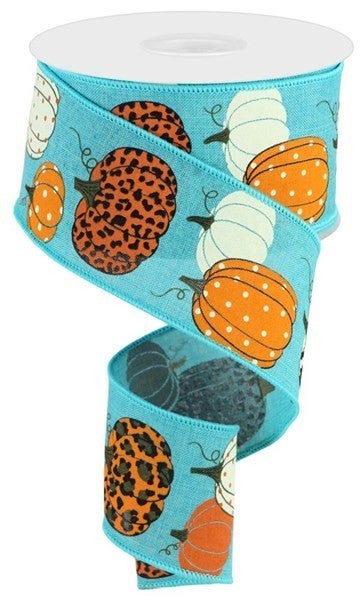 2.5 inch Leopard Pumpkins on Royal TEAL