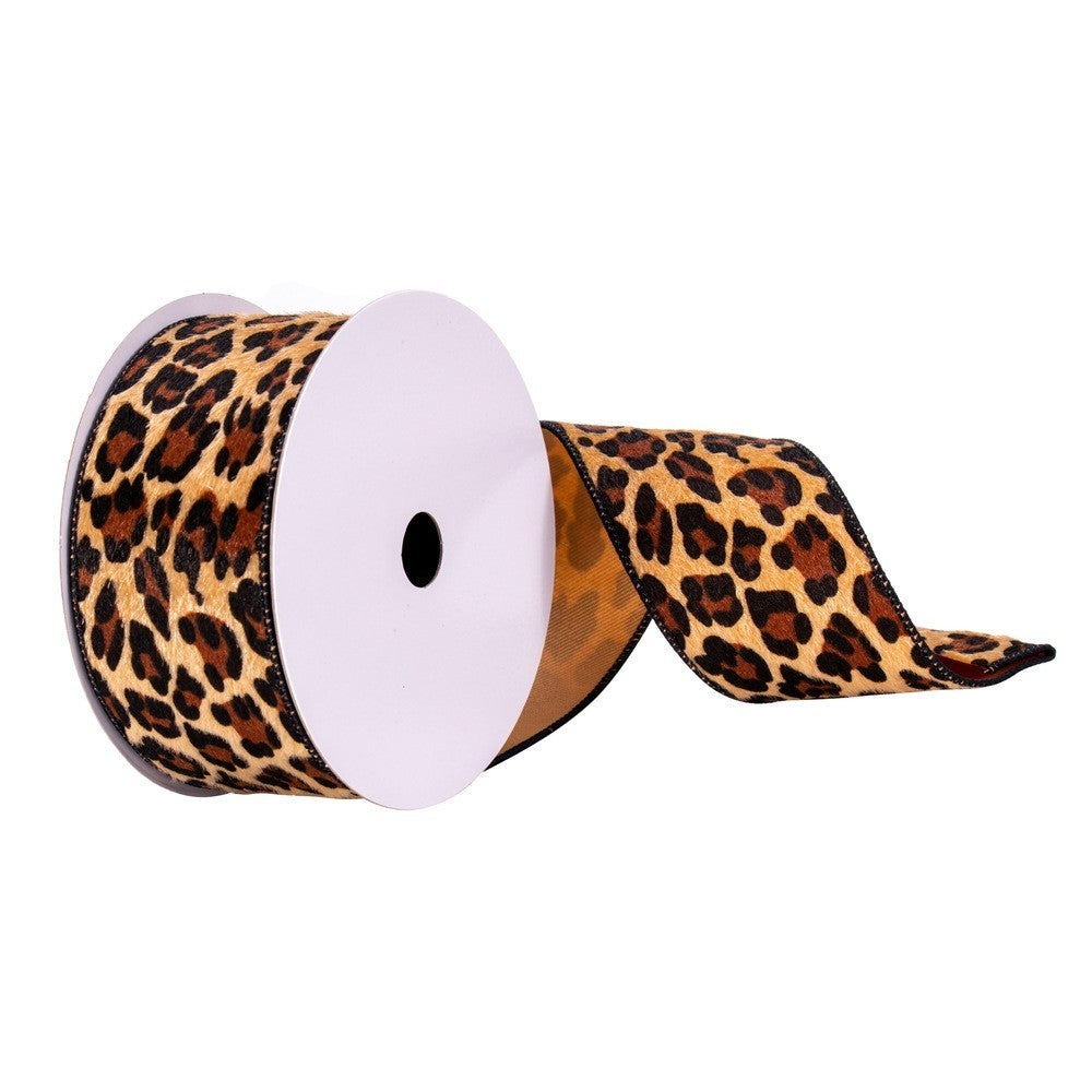 2.5 inch X 10 yard faux horse hair Leopard