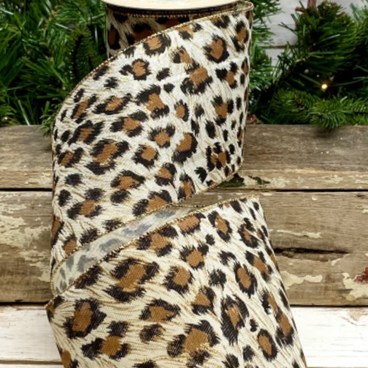 4in Leopard Swirl Ribbon