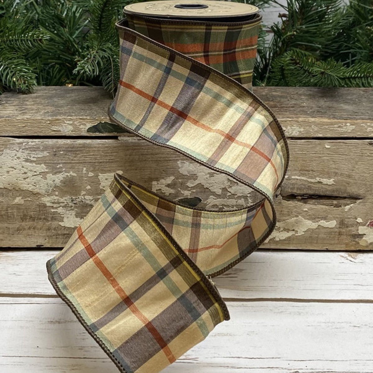 2.5 inch Dupion Wyoming Plaid CR/GR/OR