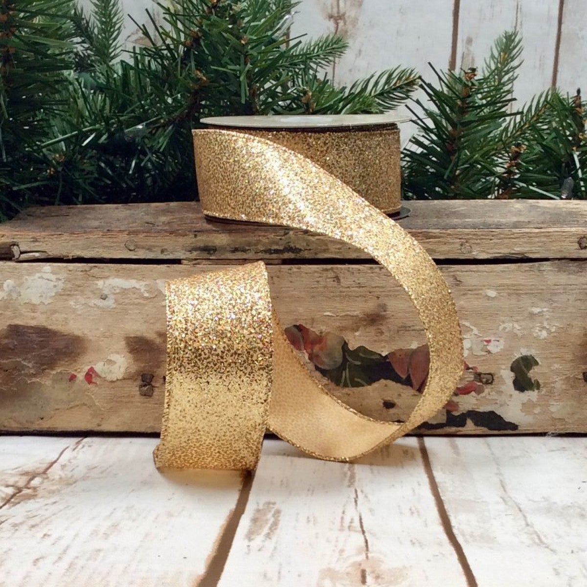 D Stevens 1.5 inch Taffeta Dots GOLD