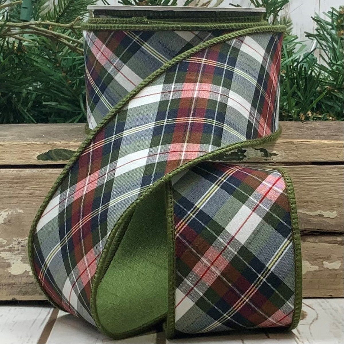 2.5 inch Diag Shasta Plaid OLIVE edge