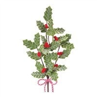 22in Holly Berry w/Candy Cane Bow Melrose