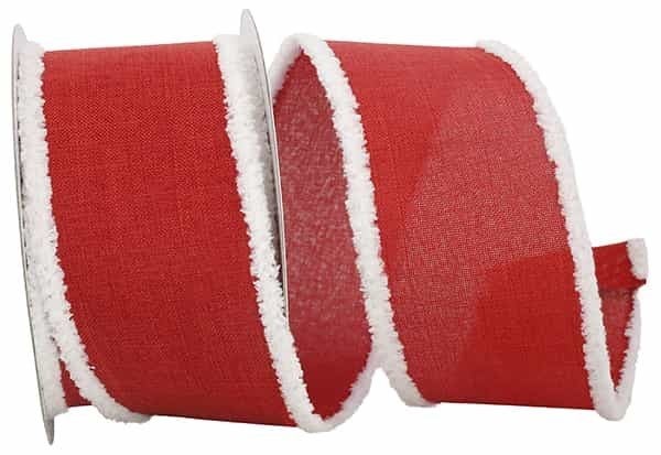 2.5 inch Snow Edge Linen RED