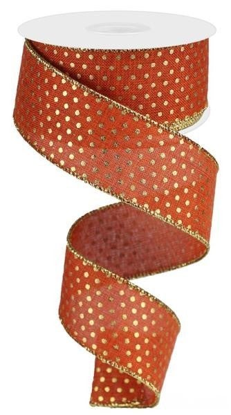 1.5 inch Royal Swiss Dots RUST/GOLD