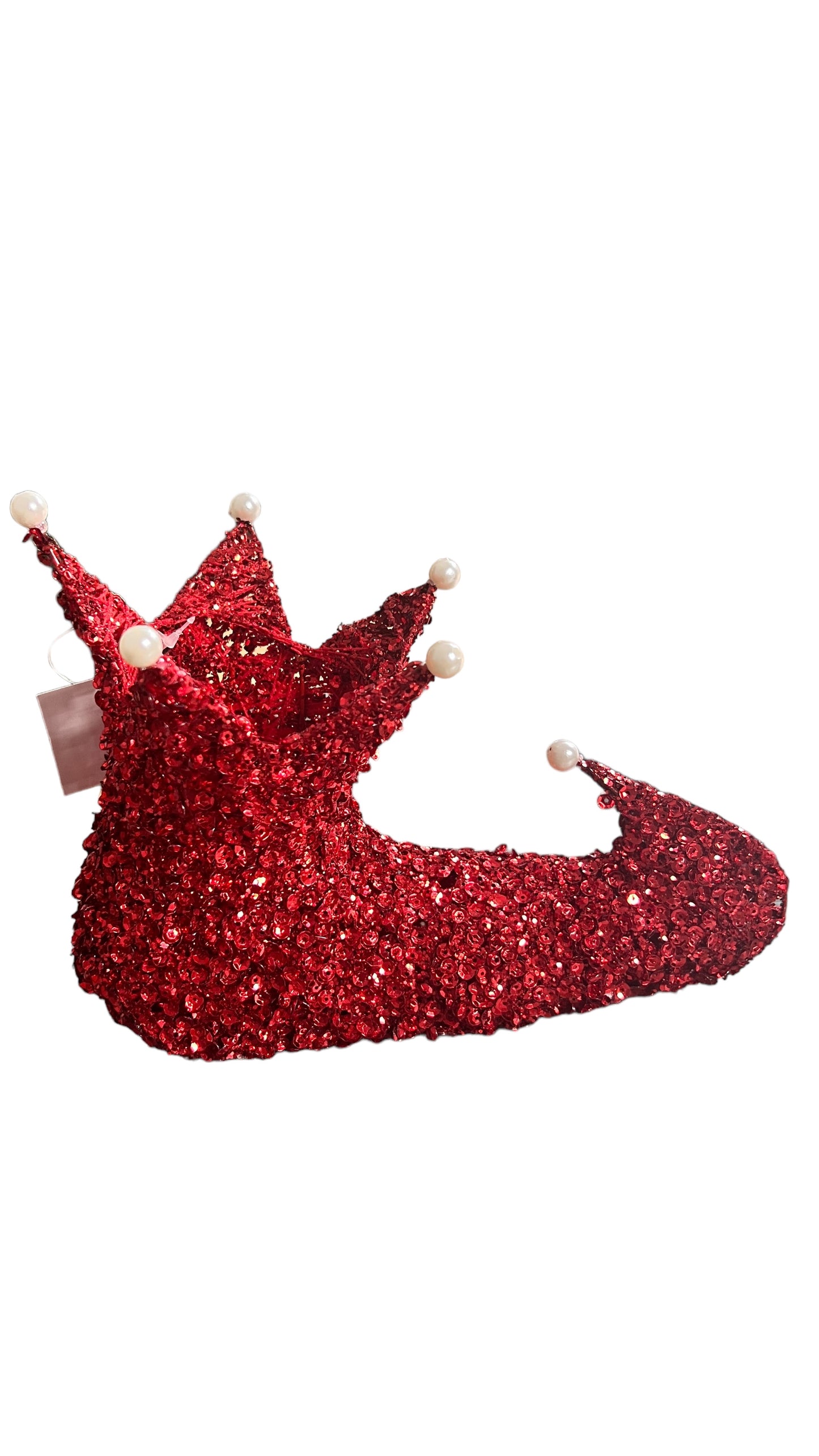 Beaded Elf Boot RED