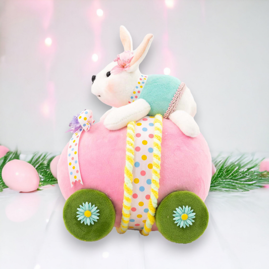 Bunny on PINK Egg Car