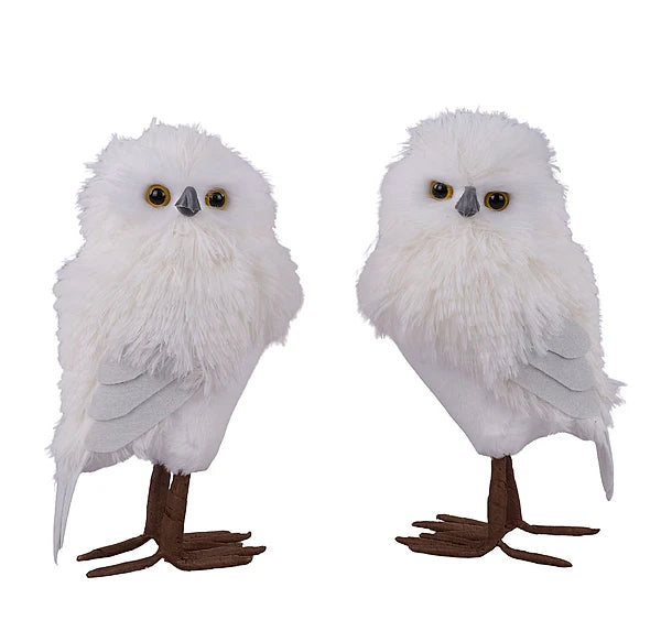 PAIR of Faux Fur White Owls - Premium Attachments for Wreaths, Arrangements and Home Decor Craig Bachman