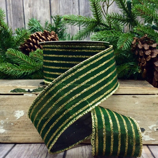 2.5in Emerald with Gold Stripe