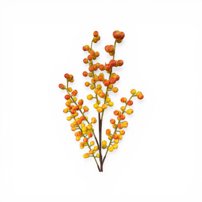 16in Yellow/Orange Berry Spray