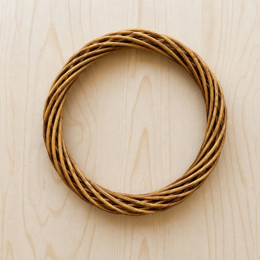 Golden Brown Willow Wreath Base | Natural Twig Grapevine Style Wreath Form for DIY Seasonal Door Decor (Copy) LFI