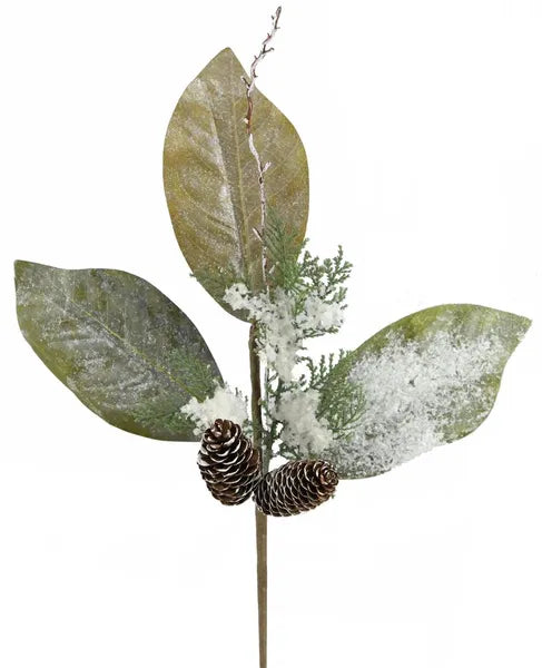 18in Magnolia Leaf/Cedar/Cone GREEN/SNOW Craig Bachman