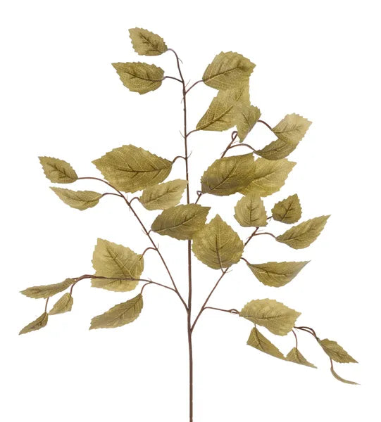 28in Aspen Rose Leaf Spray DkOlive Yellow - Premium Artificial Greenery for Wreaths, Arrangement & Home Decor