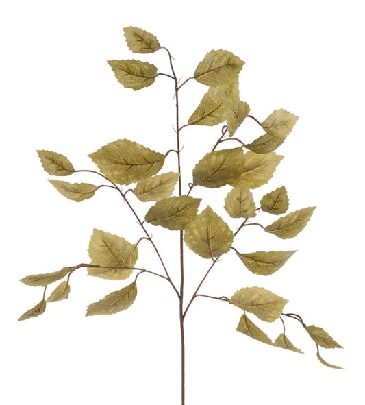 28in Aspen Rose Leaf Spray DkOlive Yellow - Premium Artificial Greenery for Wreaths, Arrangement & Home Decor