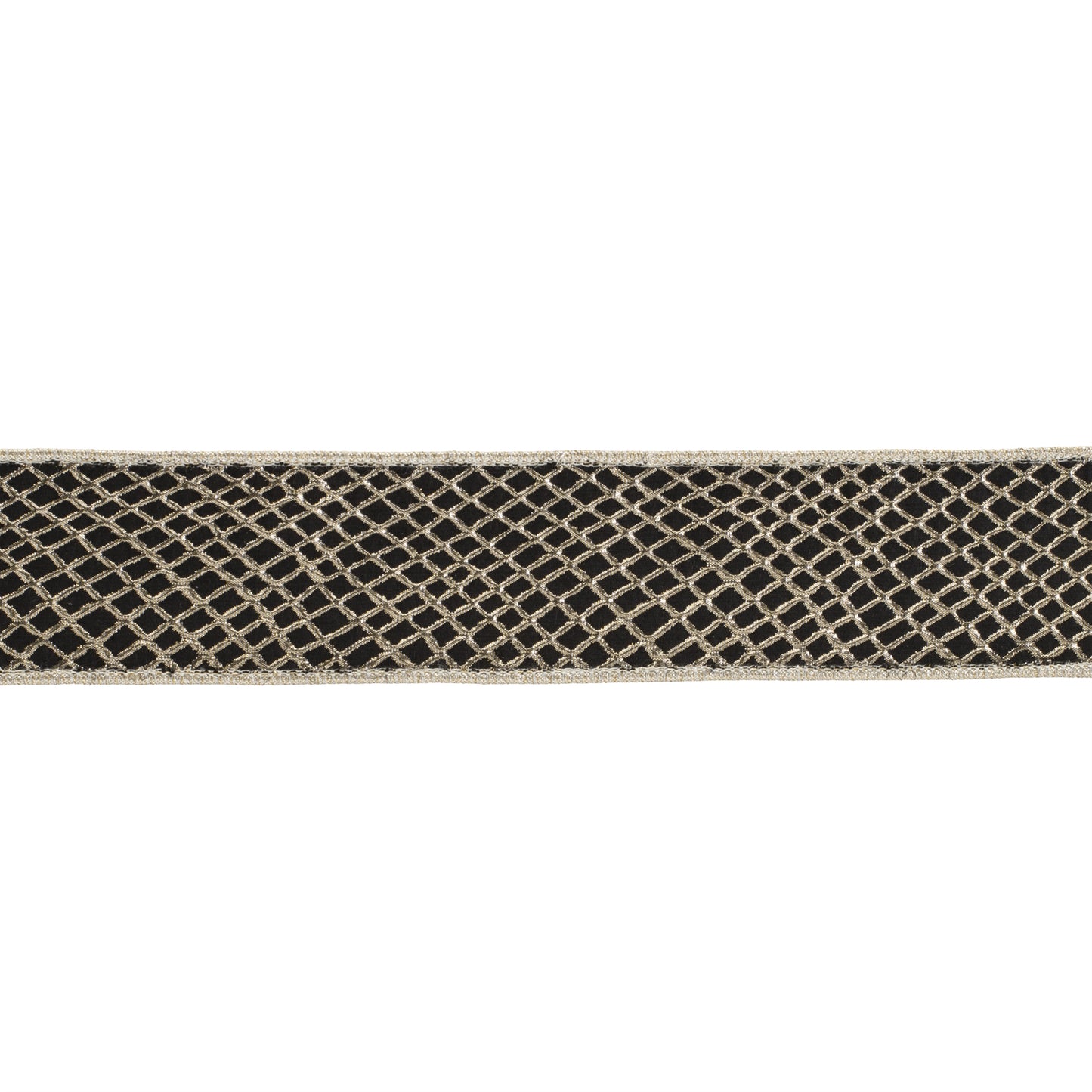 2.5inx10yd Black/Champagne Harlequin Ribbon Brian Lane Designs