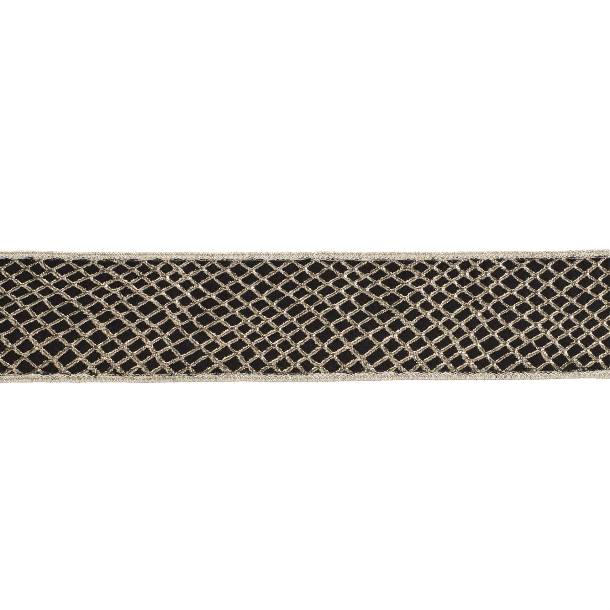 2.5inx10yd Black/Champagne Harlequin Ribbon Brian Lane Designs