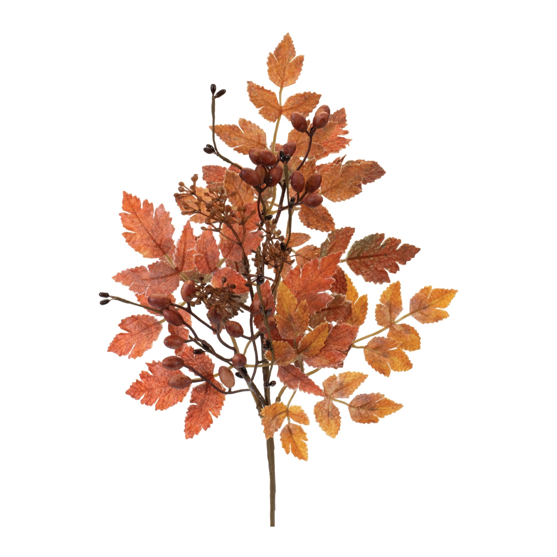 20" Mixed Fall Leaf & Berry Spray | Artificial Autumn Foliage Pick for Wreaths & Arrangements Melrose International