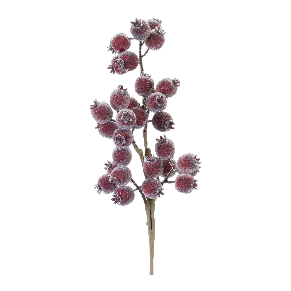 20in Red Iced Crabapple Berry Spray - Premium Florals for Wreaths, Arrangements and Home Decor Melrose